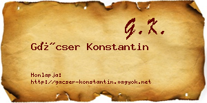 Gácser Konstantin névjegykártya